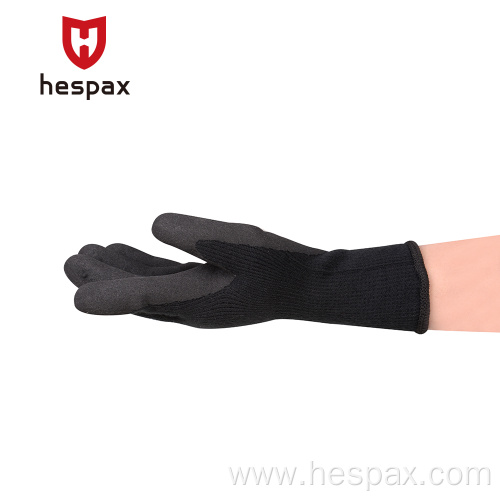 Hespax 13G Latex Sandy Anti-slip Winter Gloves Construction